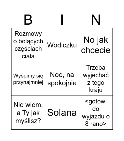 Weekend ❤️ Bingo Card