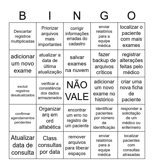 Bingo organizacional Bingo Card