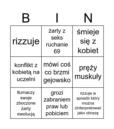 Dawiś Bingo Card