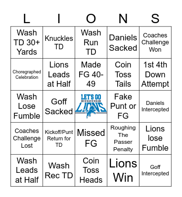 DIVISIONAL CHAMPIONS Bingo Card