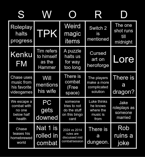 2024 top secret mission one shot Bingo Card