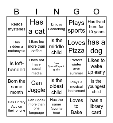 Find the Guest Bingo Card