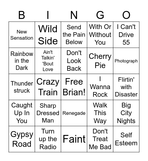 Brian Bumgardner Bingo Card