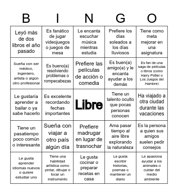 Conociendo a mis compañeros: ¿Quién? Bingo Card