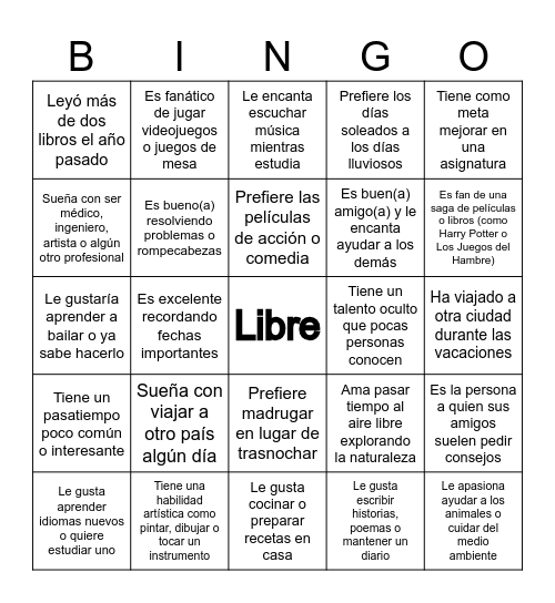 Conociendo a mis compañeros: ¿Quién? Bingo Card