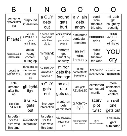 lemon’s C2BC 13 bingo!! ^0^ Bingo Card