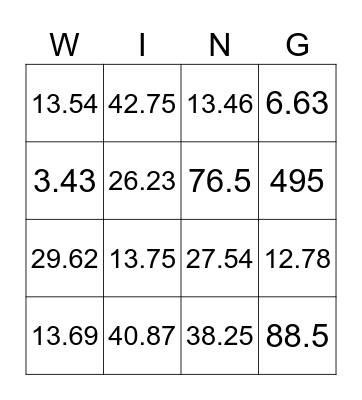 Mario Cart Bingo Card