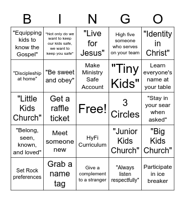 Volunteer Bananza Bingo Card