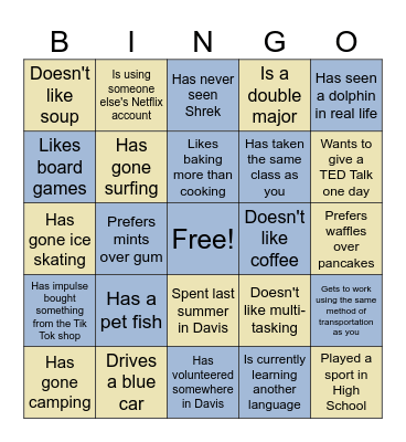 HUMAN BINGO Card
