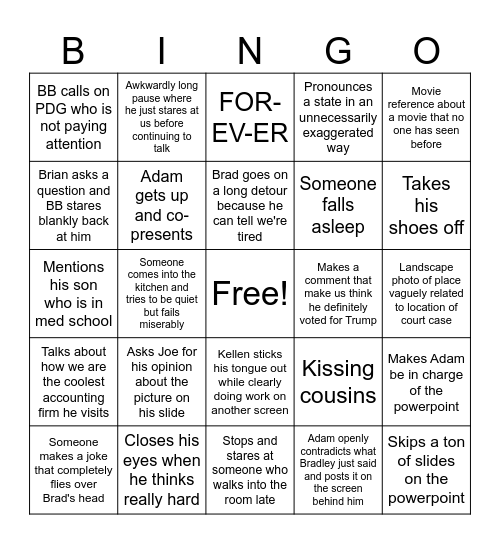 BB Bingo Card