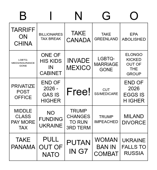 MAGA Sucks Bingo Card