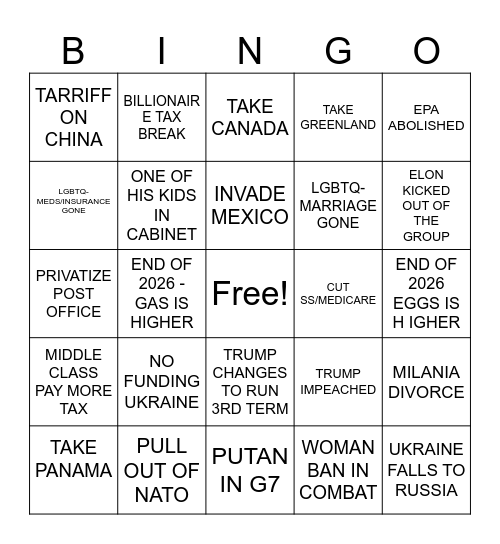 MAGA Sucks Bingo Card