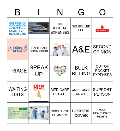 HEALTHCARE BINGO Card