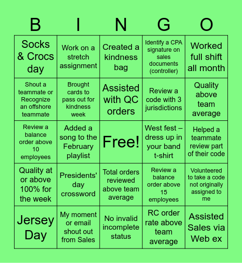 Bingo Card
