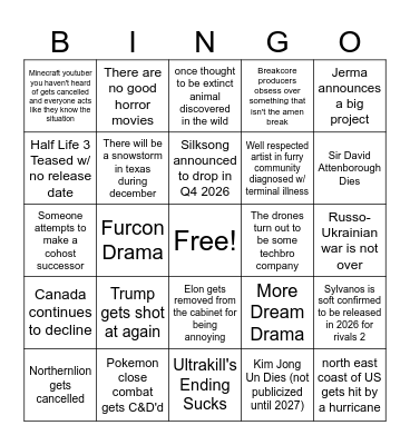 2025 Bingo Card