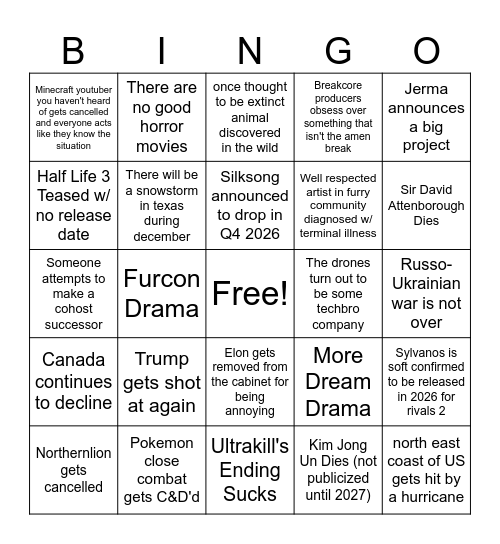 2025 Bingo Card