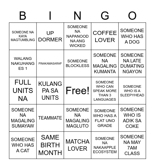 OZ BINGO 2.0 Bingo Card