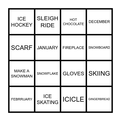 WINTER HOLIDAYS BINGO Card