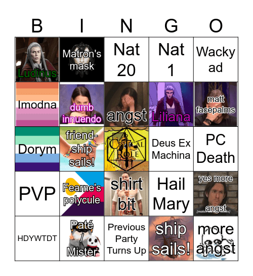 I could take her / In a fight, right?... Right? Bingo Card