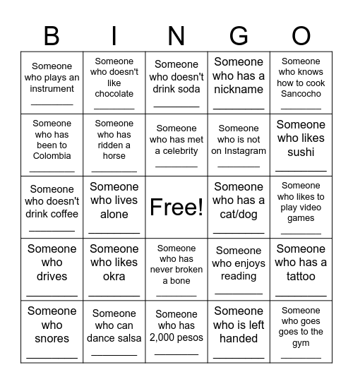 Find Bingo Card