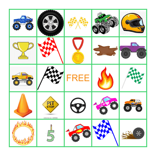 MONSTER TRUCK BINGO! Bingo Card