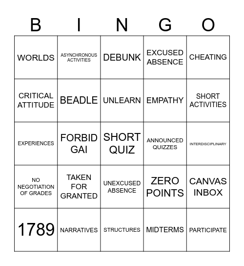 - SOCSC12 BINGO - Bingo Card