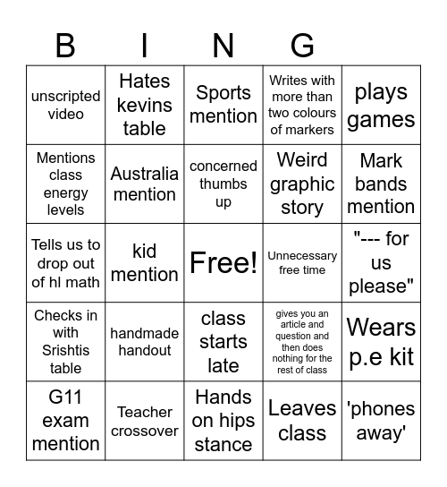 brett bowman bingo! Bingo Card