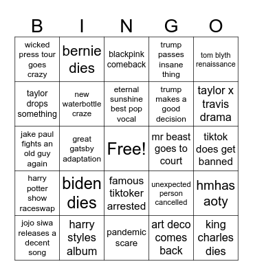 2025 bingo Card
