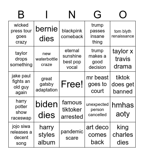 2025 bingo Card