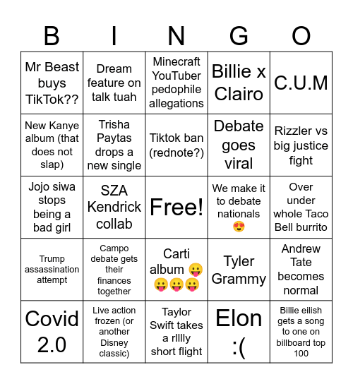 2025☹️ Bingo Card