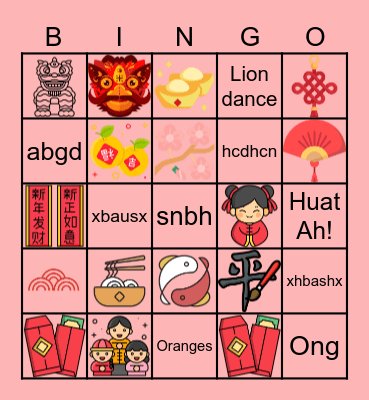 CNY 2023 Bingo Card