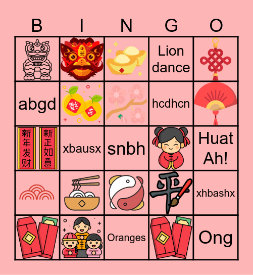 CNY 2023 Bingo Card