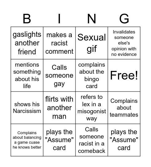 Dallas Bingo Card