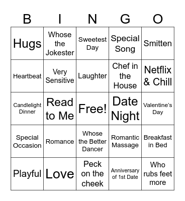 Couples  Bingo Card