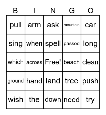 Phonics Bingo Week 1 (Green) Bingo Card