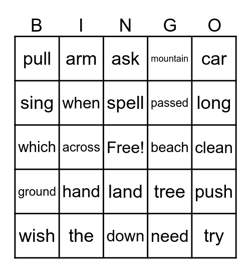 Phonics Bingo Week 1 (Green) Bingo Card