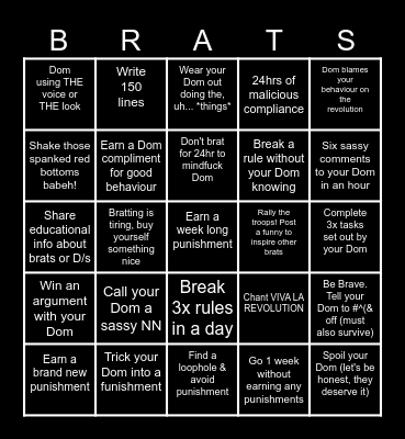 Dom Bingo Card