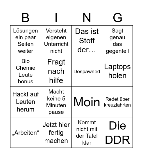 Herr Mischke Bingo Card