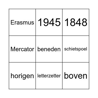 Histobingo Open Dag SGDB Bingo Card