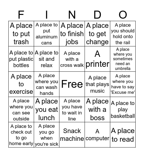 High School Scavenger Hunt! Bingo Card