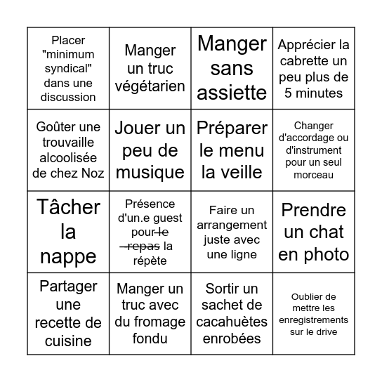 Minimum syndical du bingo Card