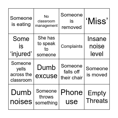 French Bingo Card