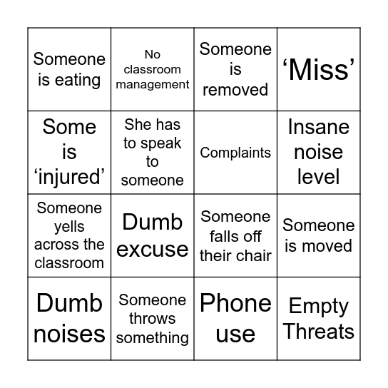 French Bingo Card