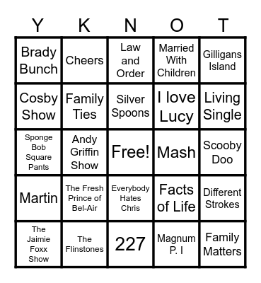 THEME SONGS Bingo Card