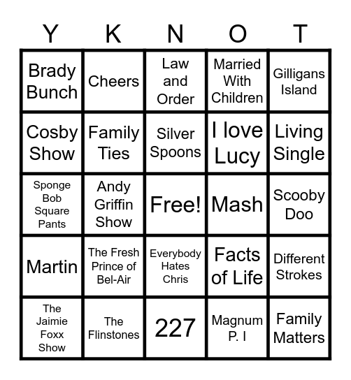 THEME SONGS Bingo Card