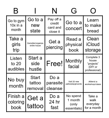 2025 Bingo Card