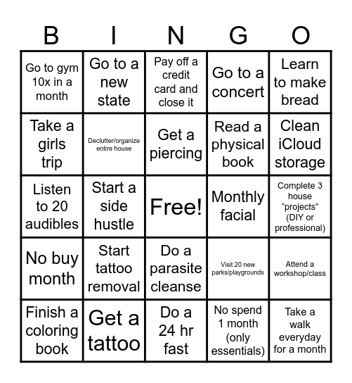 2025 Bingo Card