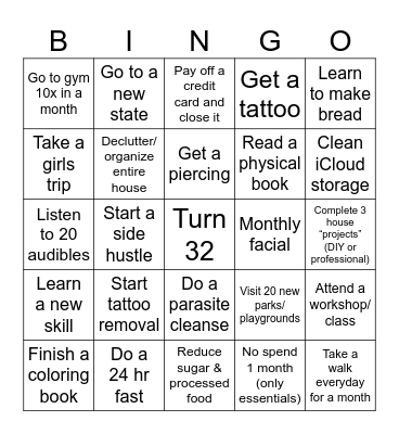 2025 Bingo Card
