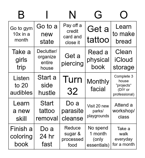 2025 Bingo Card