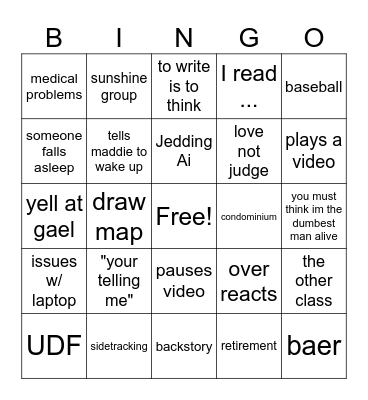 jingo Bingo Card
